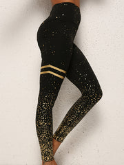 Stretch Tummy Control Yoga Leggings with Starry Sky Print