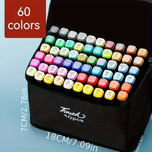 60 80 120 Colors Dual Tip Art Markers Permanent Sketch Markers For Artists