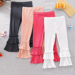 Baby Thick Ribbed Knit Flared Leg Trousers