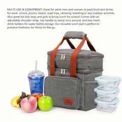Insulated Lunch Bag Large Cooler Bag For Women Men Reusable Adjustable Strap