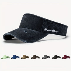 Embroidered Sunscreen Hat, Empty Top, Unisex