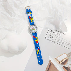 Kids Digital Quartz Watch - Cute Number Pointer Wristwatch
