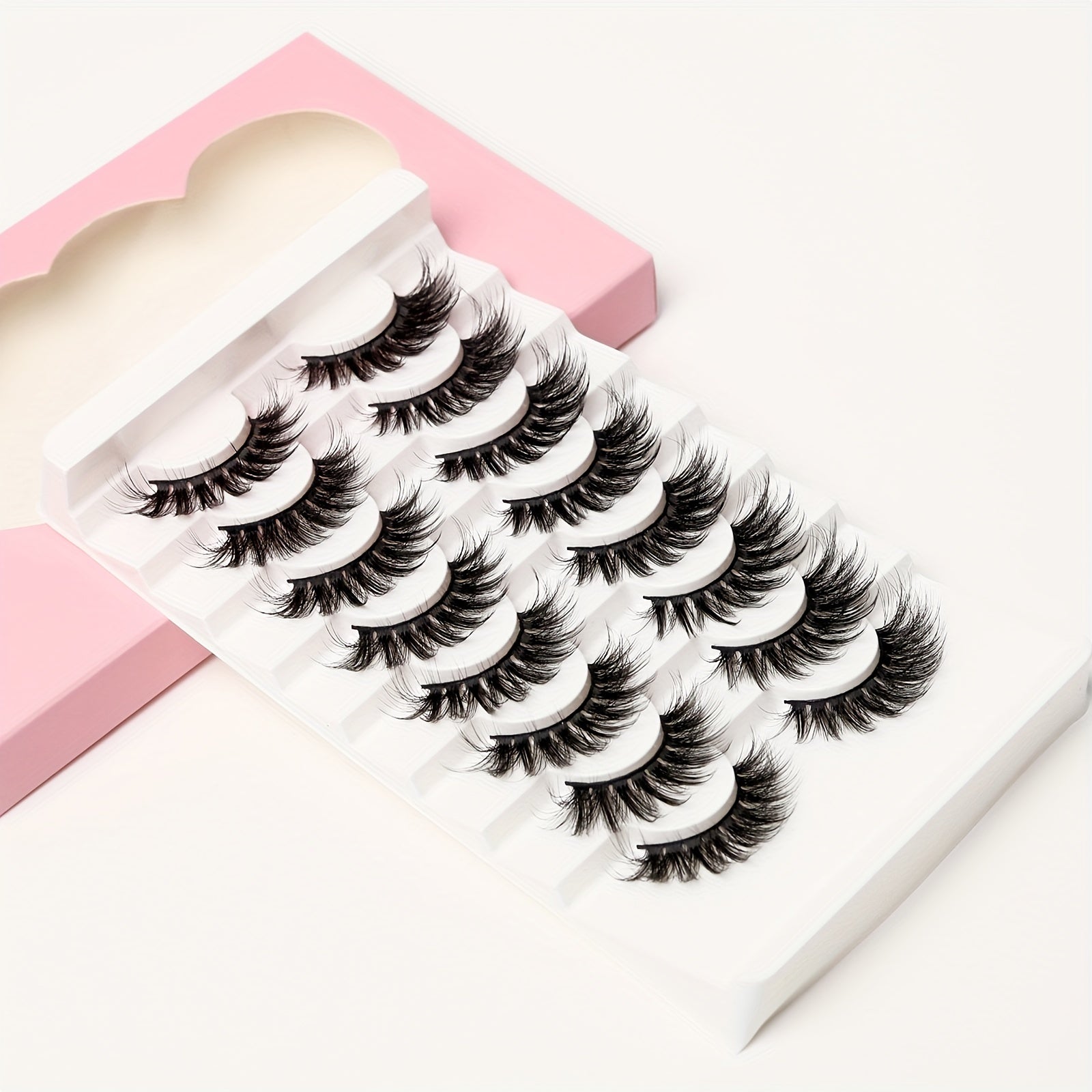 8 Pairs Faux Mink Lashes C Curling Volume for Bold Look