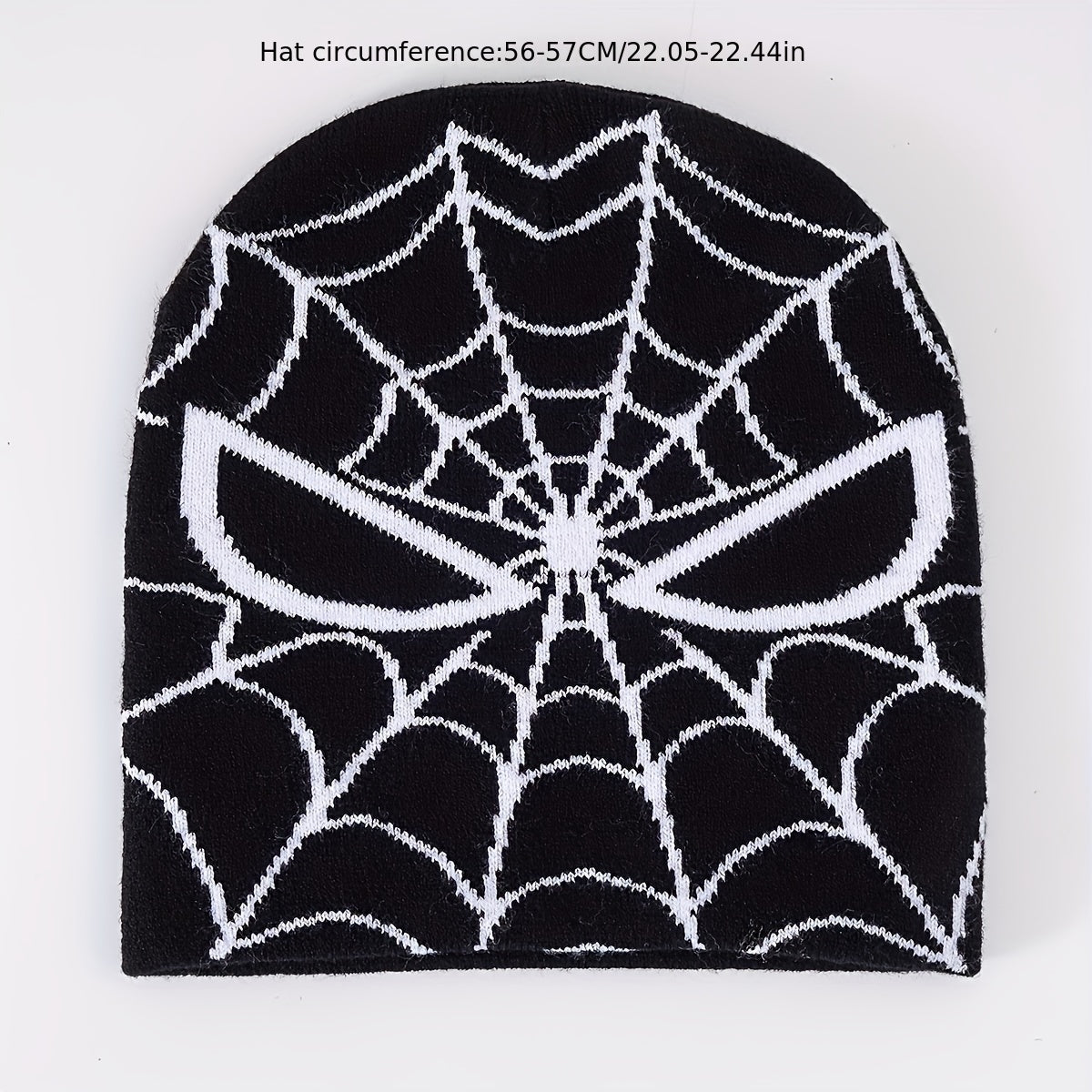 Y2K Beanie Spider Web Jacquard Knit Couple Skull Cap