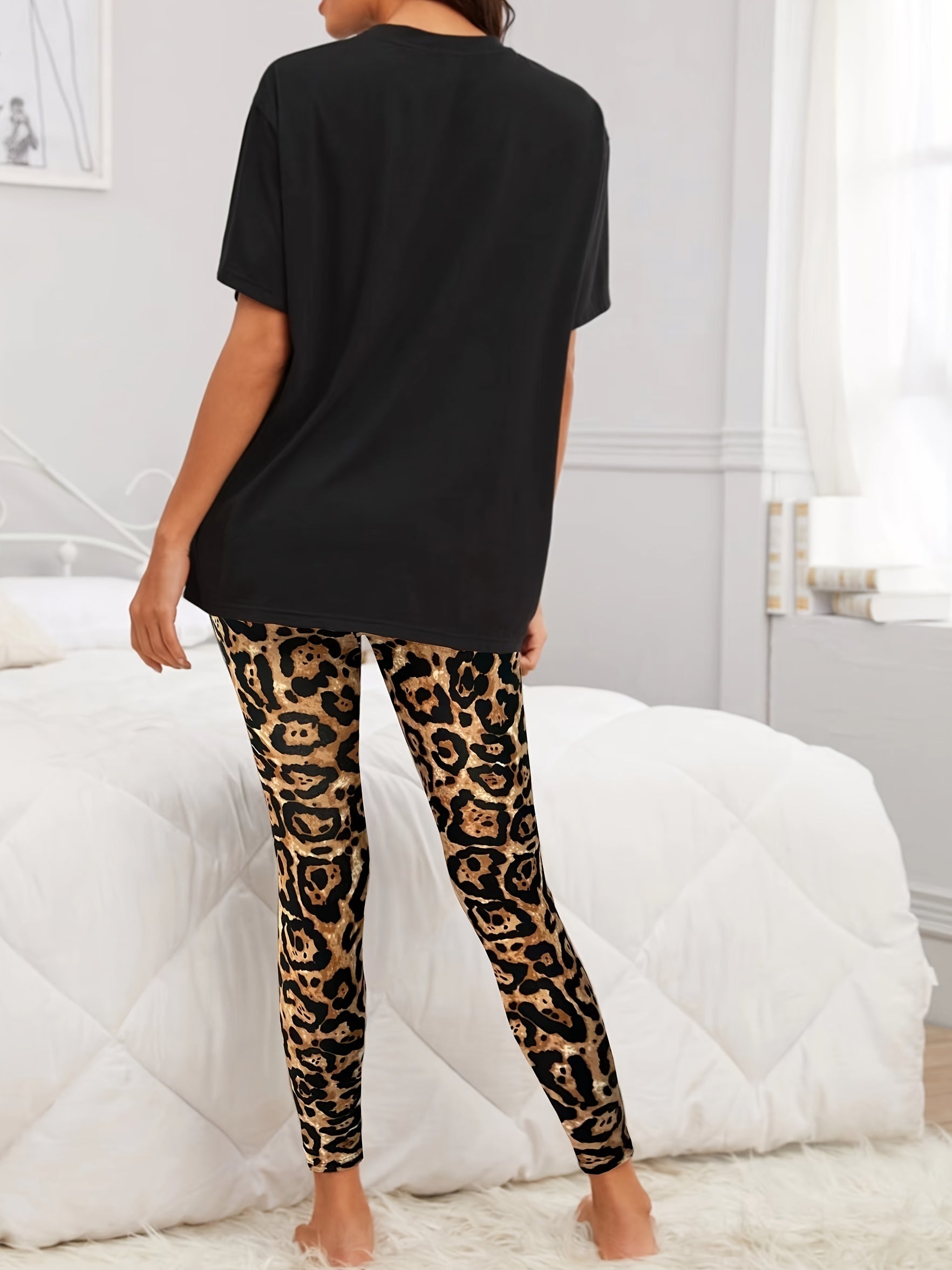 Leopard Print Skinny Leggings Women's Clothing
