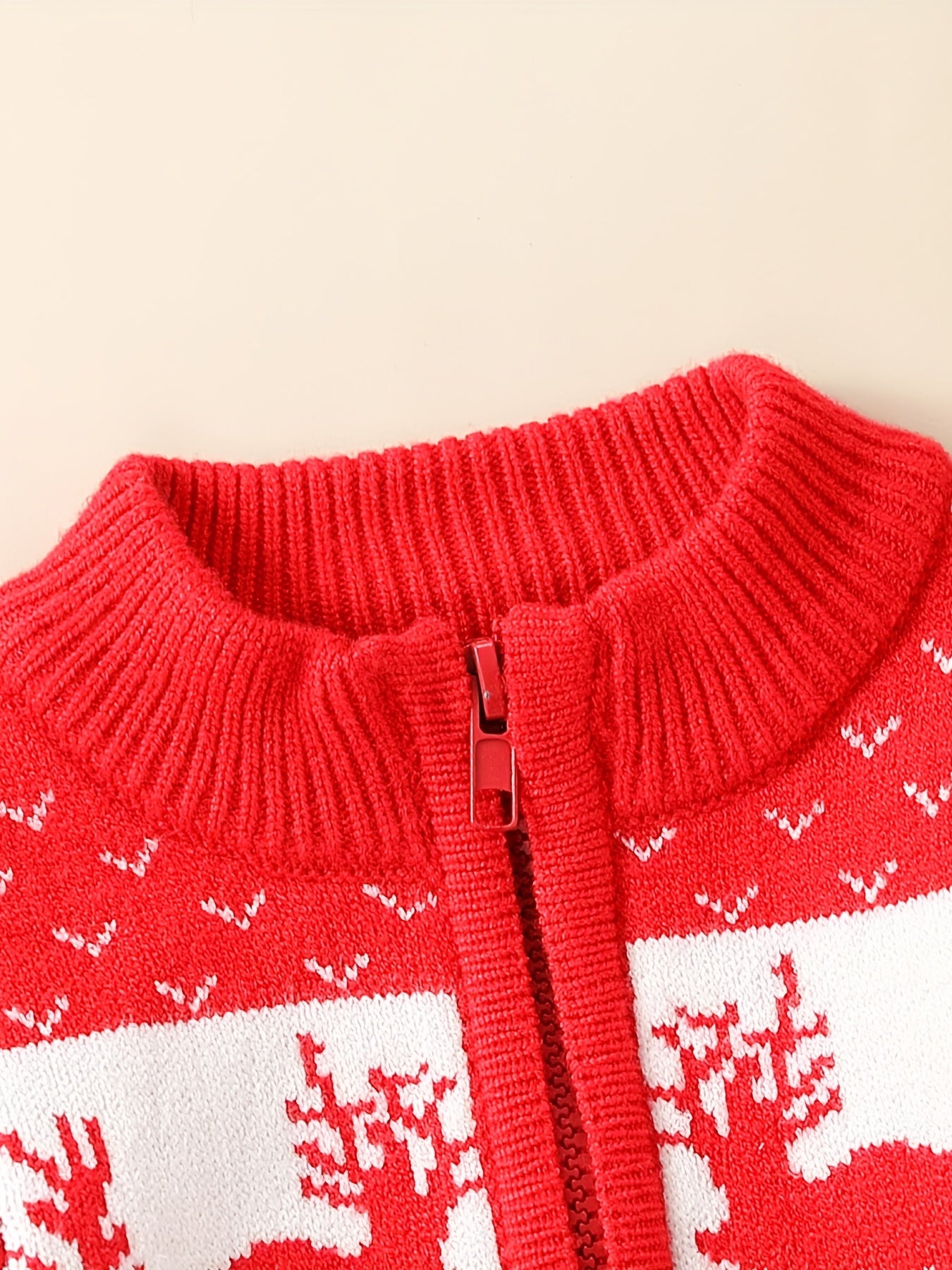 Baby's Christmas Costume Long Sleeve Zip Up Sweater