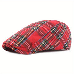Unisex Checkered Peaked Cap Sunscreen Hat