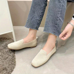 Women's Knitted Ballet Flats Comfortable Slip On Shoes