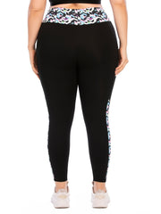 Geometric Print Yoga Sports Leggings - Medium Stretch