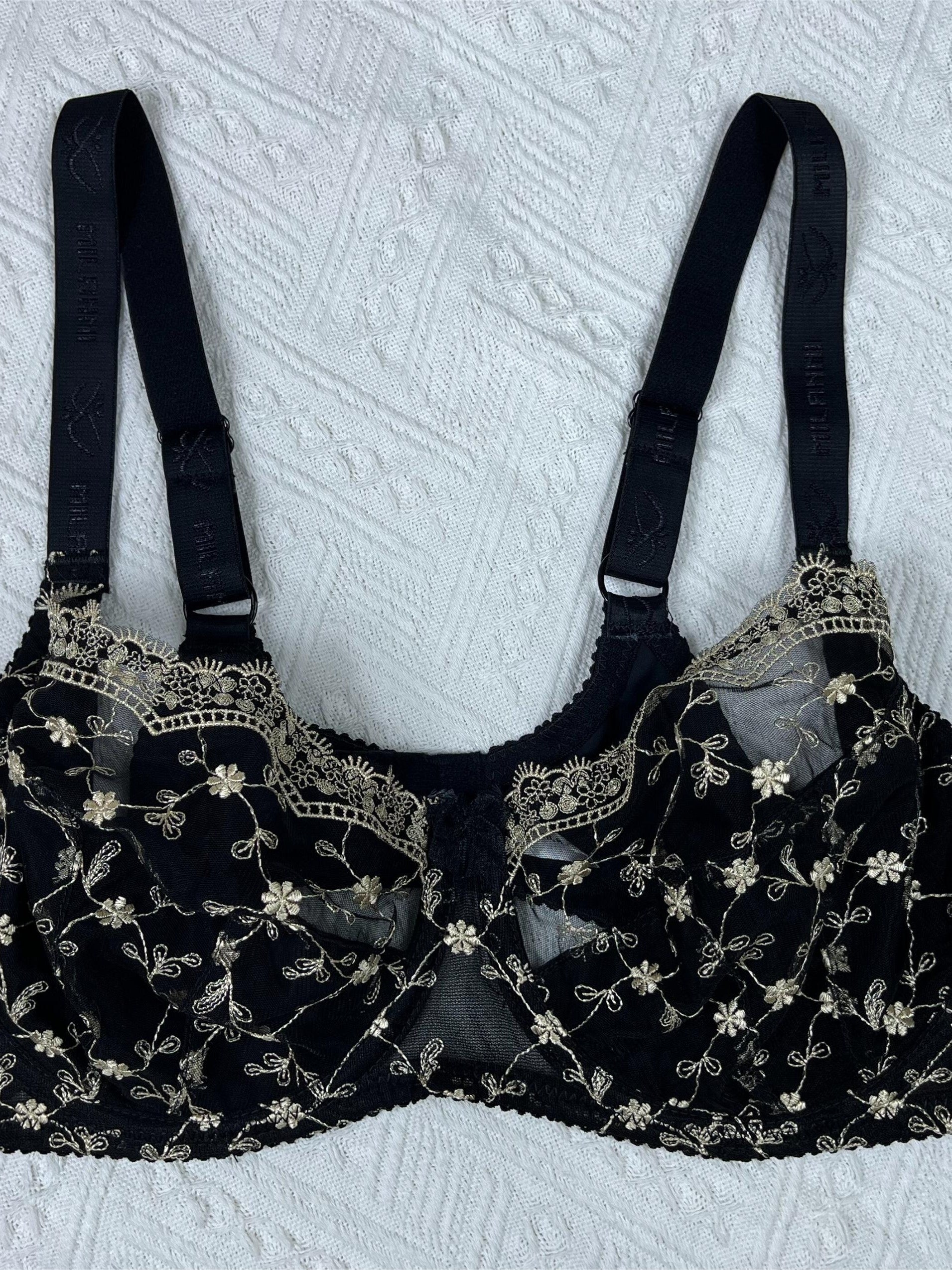 Floral Embroidery Push Up Bra Full Coverage Women's Lingerie