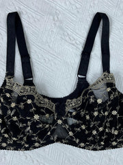 Floral Embroidery Push Up Bra Full Coverage Women's Lingerie