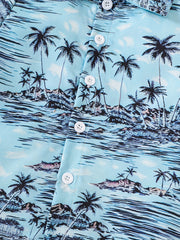 Boys Summer Coconut Tree Print Short Sleeves Shirt