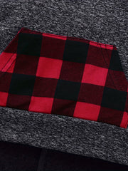Toddler Boy's Plaid Hoodie & Sweatpants Set for Spring Fall