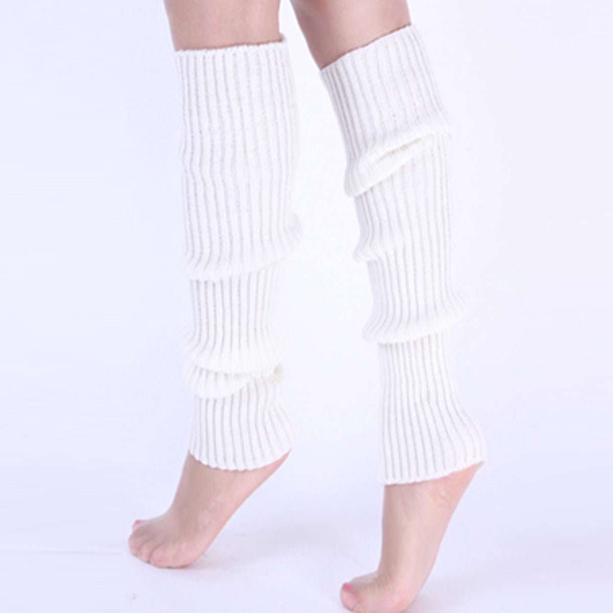 Rib Knit Knee High Leg Warmer Socks Women's Stockings