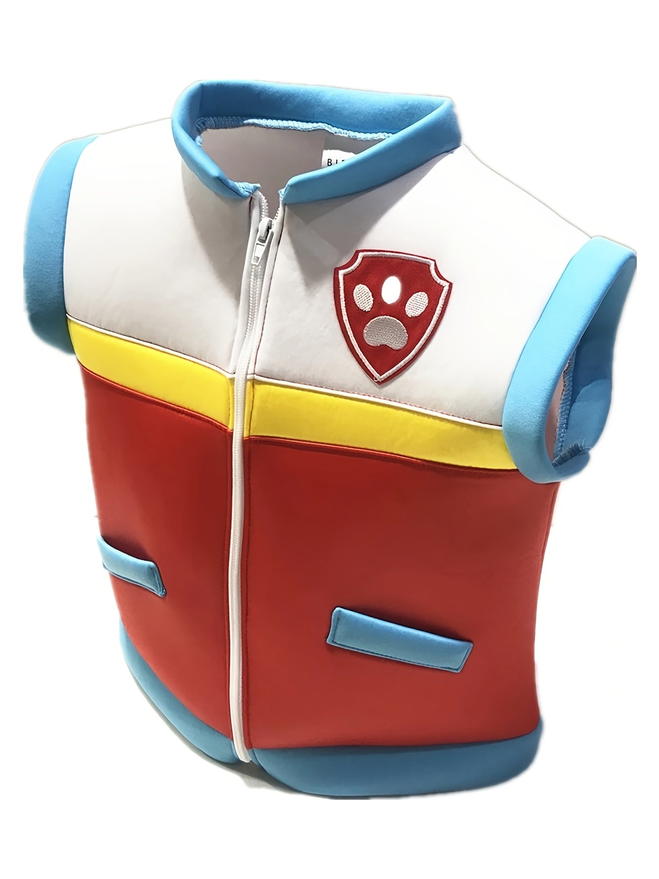 Boy's Dog Paw Embroidered Cosplay Costume Zip Up Vest