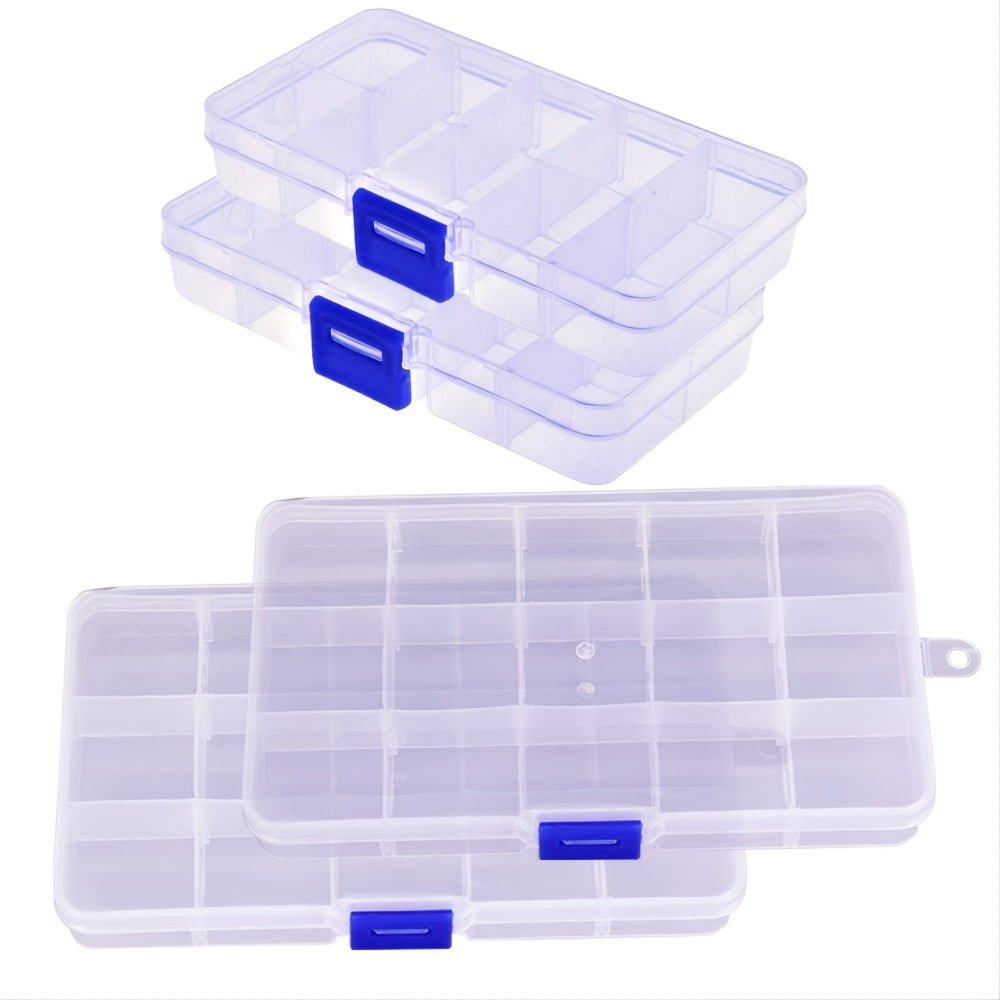Adjustable Clear Compartment Plastic Organizer Box Bead Travel Storage
