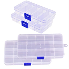 Adjustable Clear Compartment Plastic Organizer Box Bead Travel Storage
