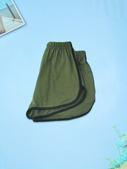 Colorblock Trim Sleep Bottoms Elastic Waistband Shorts Women's Sleepwear