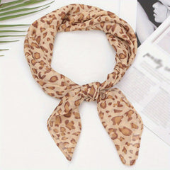 Leopard Bandana Chiffon Scarf Neck Neckerchief Polyester Head Wrap Charm