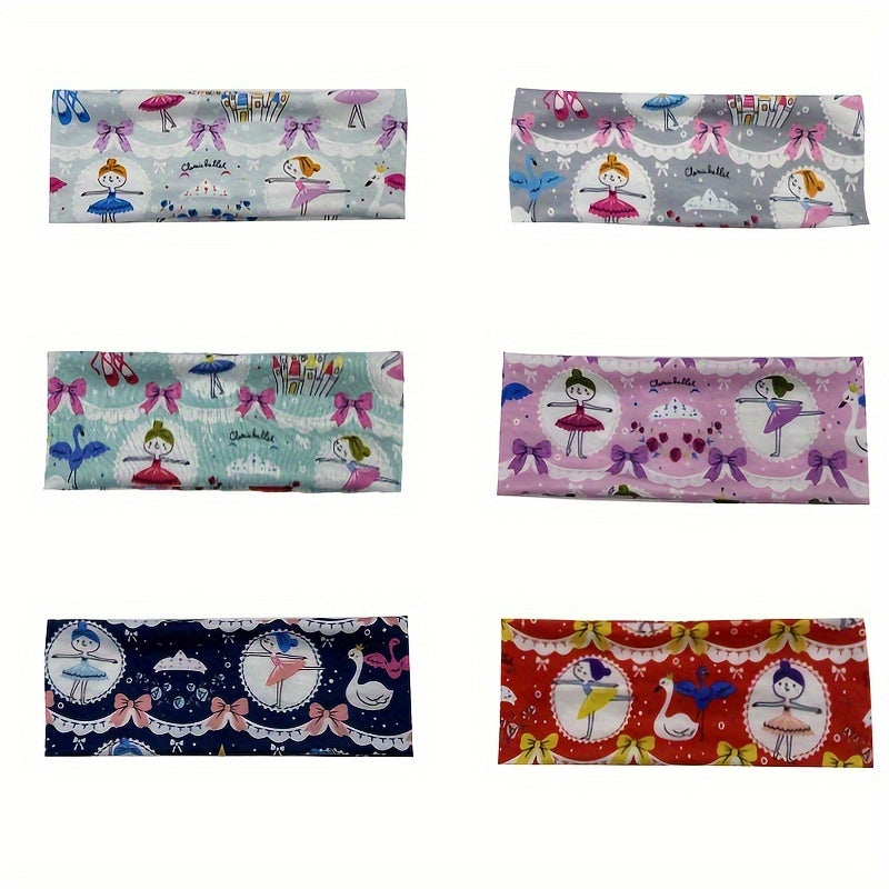 Cartoon Print Sports Sweatband Elastic Headband for Yoga Running
