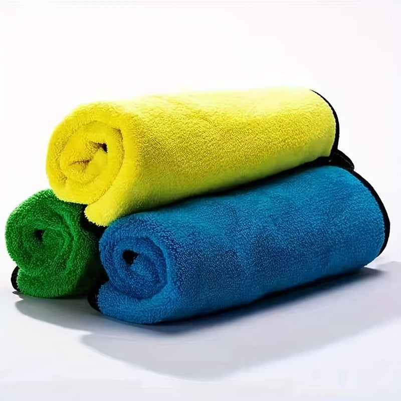 Thick Coral Fleece Towel Double-sided Car & Kitchen Cleaning Absorbent Rag