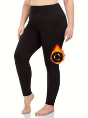 2 Pack Plus Size Fleece Lined High Rise Fitness Leggings
