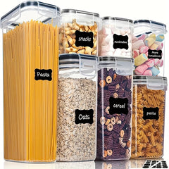 7pcs Kitchen Sealed Jar Cereals Storage Box Plastic Container