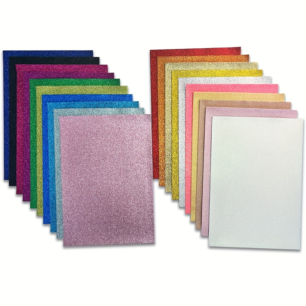 20 Sheets Glitter Leather Fabric DIY Handcraft Sewing Accessories