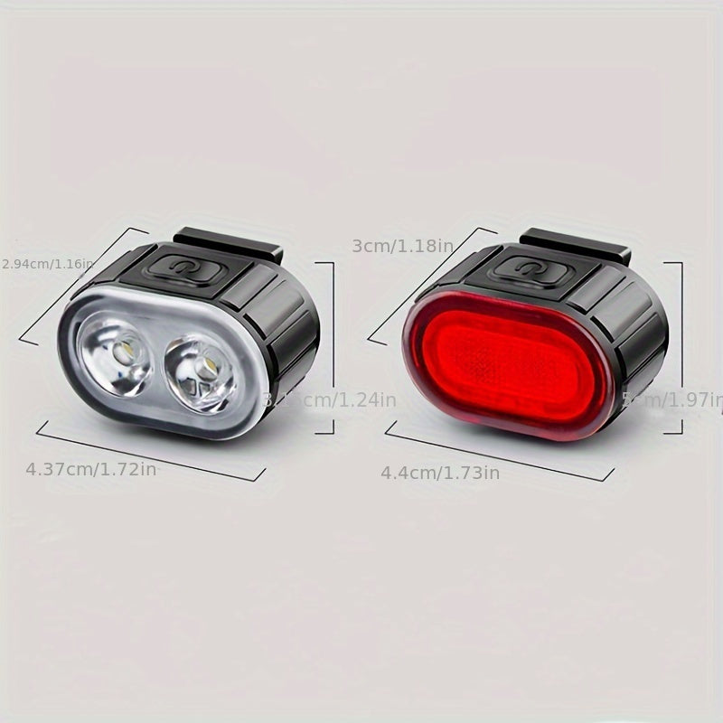 USB Rechargeable Waterproof Bike Light Set