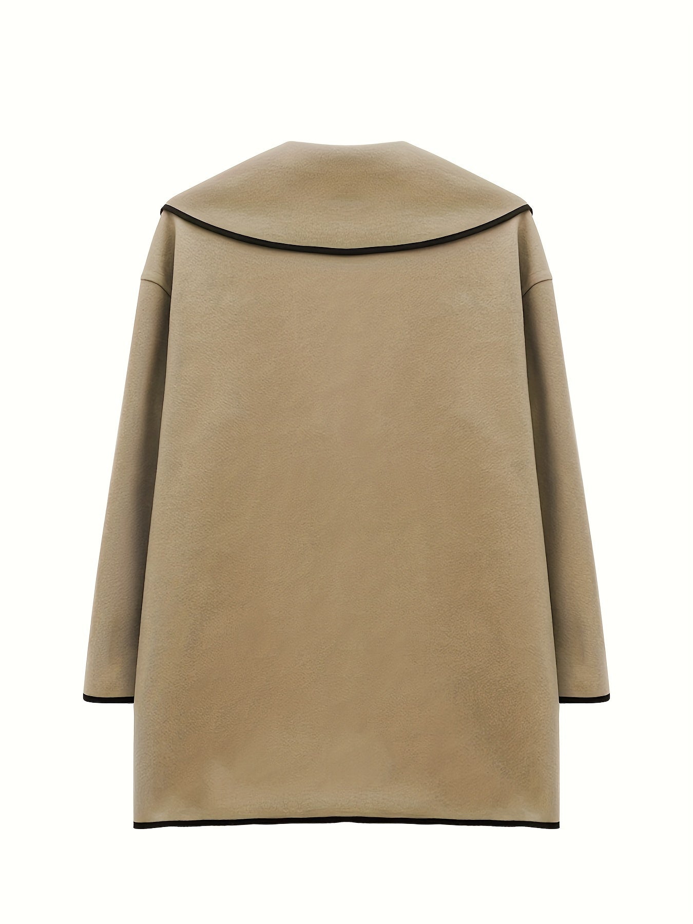 Waterfall Collar Overcoat Open Front Long Sleeve Outerwear