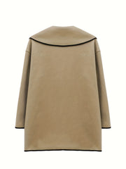 Waterfall Collar Overcoat Open Front Long Sleeve Outerwear