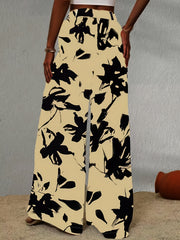 Wide Leg Pants Vacation Tie Front Pants Women's Clothing