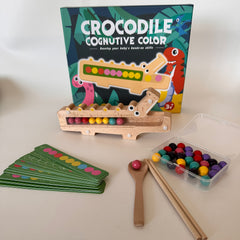 Wooden Crocodile Matching Puzzle Game Educational Toy for Toddlers