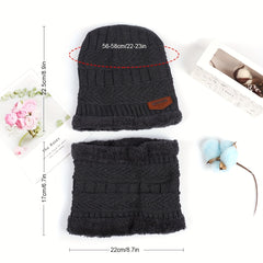 Winter Hat Scarf Set Plush Thickened Wool Knit Hat Beanie Ear Protection