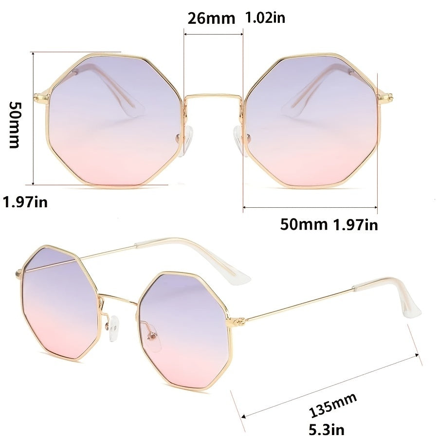 Small Metal Frame Geometric Square Sunglasses