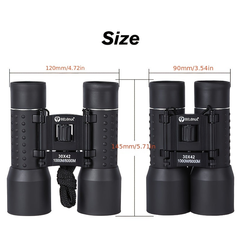 BELONA 30x42 Rubber Metal Body Portable Telescope Binoculars HD Lll Night Vision
