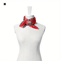 Personalized Square Scarf with Your Photo Logo, Soft Polyester Fiber