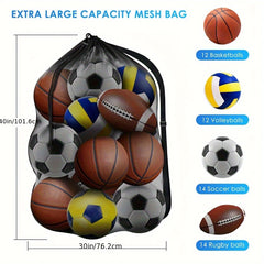Sports Ball Storage Mesh Bag with Adjustable Strap