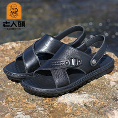 LAORENTOU Men's Non Slip Sandals Comfy Beach Shoes Summer