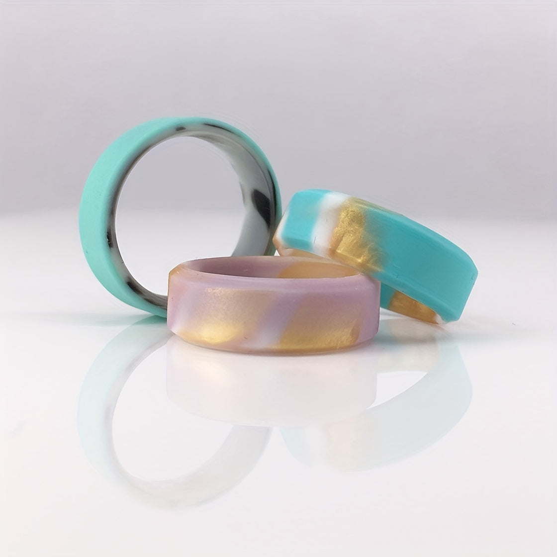 3 Pack Silicone Rings for Women and Men, Fashionable and Double-Layered Styles