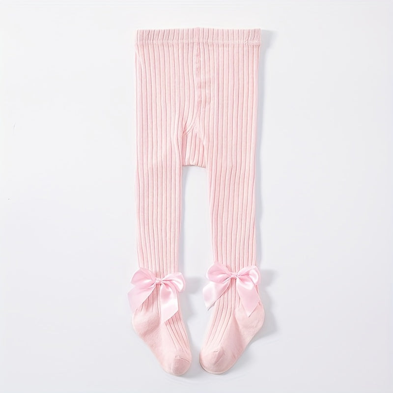 Baby Girls Knitted Leggings with Bowknot for Spring