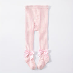 Baby Girls Knitted Leggings with Bowknot for Spring