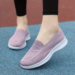 Women's Casual Slip-on Flat Walking Shoes Mesh Lightweight Work Shoes