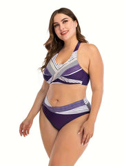 Striped Retro Bikini Set