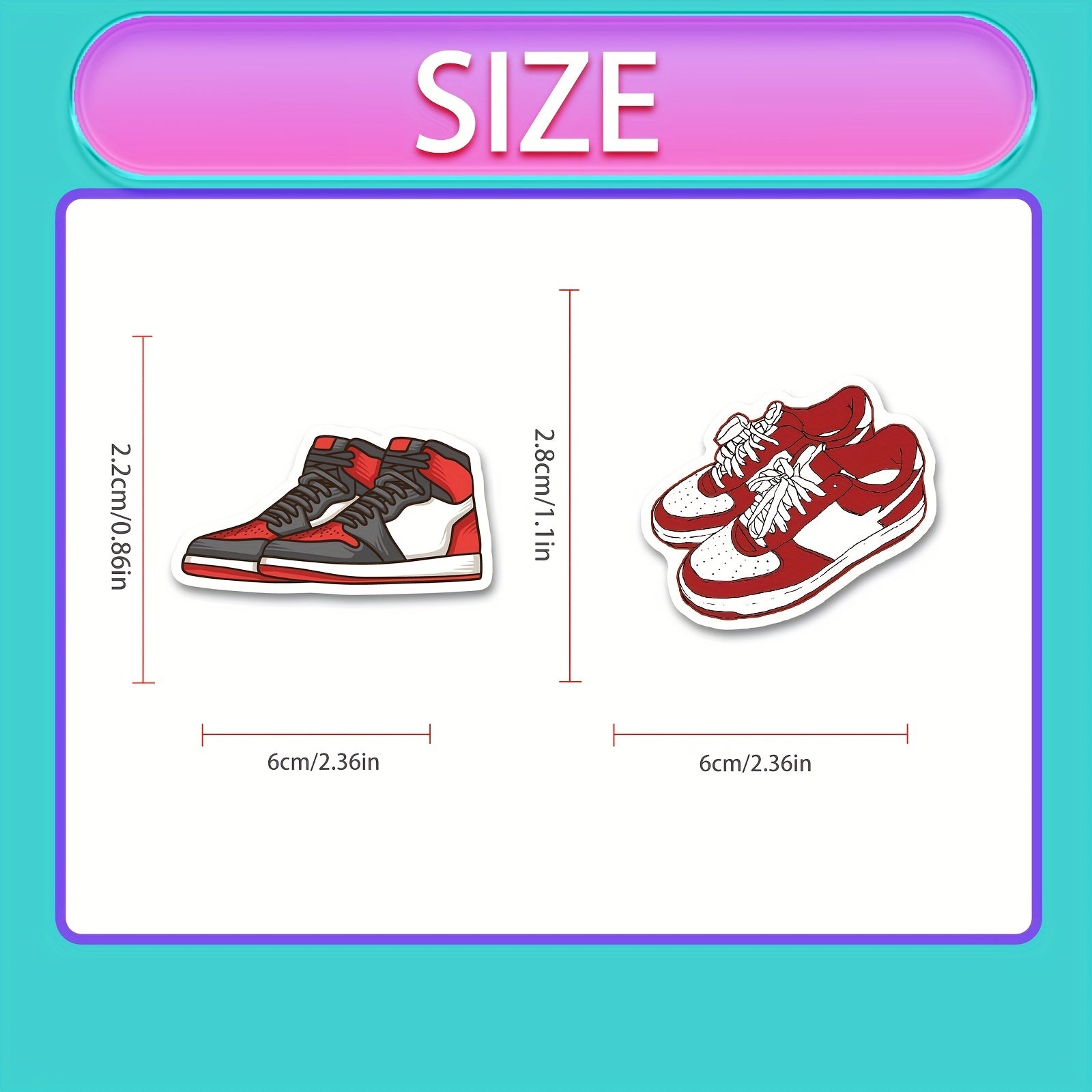 50pcs Shoe Assembly Stickers Waterproof Vinyl Notebook Stickers