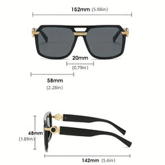 Square Frame Men's Sunglasses with Glasses Case