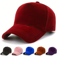 Velvet Baseball Cap Autumn Winter Casual Peaked Cap
