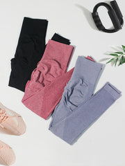 Stretchy Solid Yoga Leggings with Wide Waistbelt