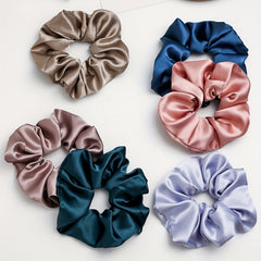 6pcs Silk Satin Scrunchies Elastic Ponytail Holder Hair Tie