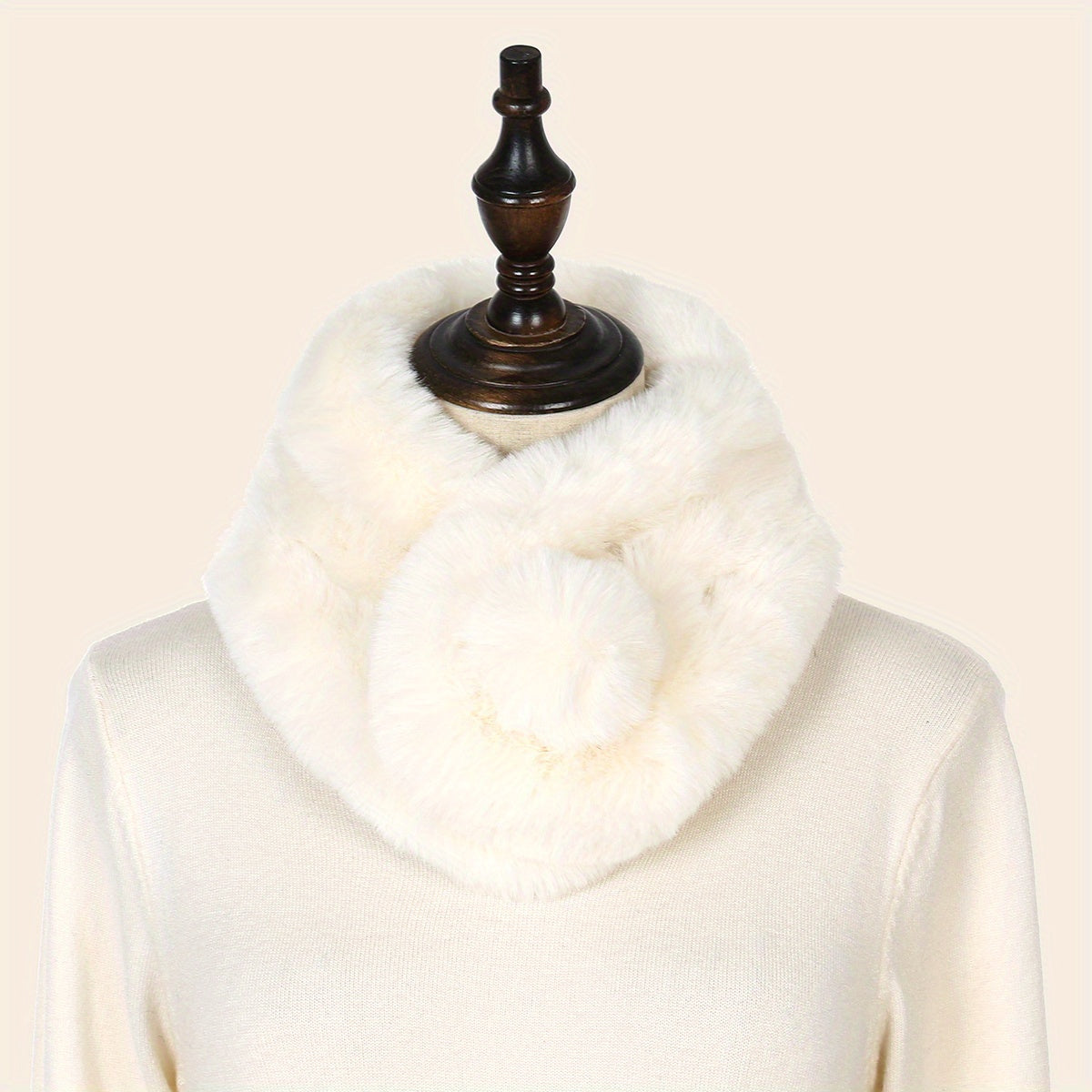 Soft Rabbit Fur Neck Scarf Winter Warm Casual Outdoor Scarf